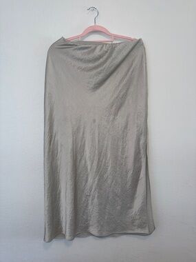 Madewell Satin Maxi Skirt in Light Taupe
